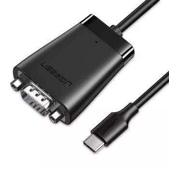 Кабель-переходник (адаптер) USB 2.0(Am)-DB9 RS-232, экранированный 1.5 м, черный UGREEN CM253 (70612)