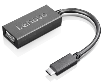 Кабель-переходник (адаптер) USB 2.0 Type-C(M)-VGA(15F), 10см, черный Lenovo (4X90M42956)