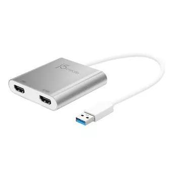 Кабель-переходник (адаптер) USB 3.0 (Am)-HDMI(19M), серебристый/белый j5create (JUA365)