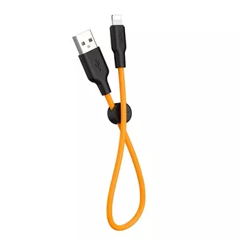 Кабель Lightning 8-pin-USB, 2.4A, 1м, черный/оранжевый HOCO plus X21 (x21)