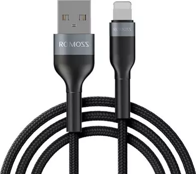 Кабель Lightning 8-pin(m)-USB 2.0(Am), 2.4A, 1м, черный ROMOSS CB12B (DYDC01039/CB12B-61-G23)