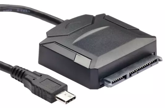 Кабель-переходник (адаптер) USB 3.1 Type-C(m)-SATA III 2.5"(m), 20см, черный VCOM (CU819)