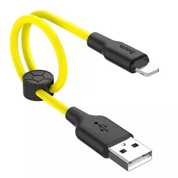 Кабель Lightning 8-pin-USB, 2.4A, 1м, черный/желтый HOCO plus X21 (11847)