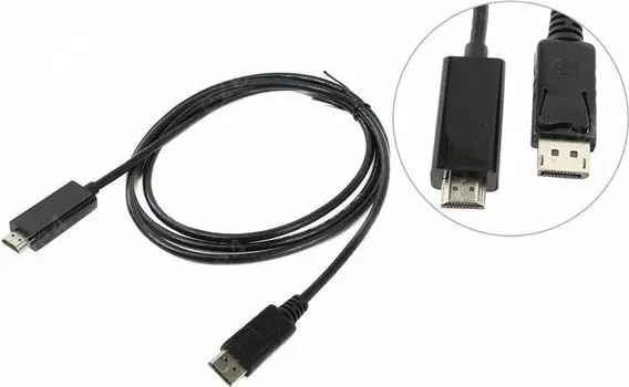 Кабель DisplayPort(20M)-HDMI(19M), 1.8 м, черный VCOM (CG494-B)