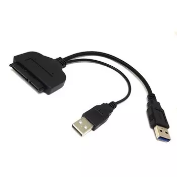 Кабель-переходник (адаптер) 2xUSB 3.0(Am)-SATA III 2.5"(m), 23см Espada (PA023U3)