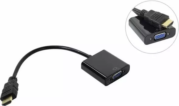 Кабель-переходник HDMI(m)/VGA(f)/Jack 3.5mm(f) Orient, 0.2m (C100(W))