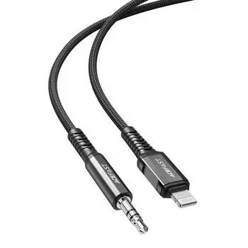 Кабель Lightning 8-pin(M)-3,5 мм mini jack, 1.2м, черный ACEFAST (AF-C1-06-BK)