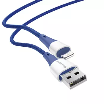 Кабель Lightning 8-pin(m)-USB 2.0(Am), 2.4A, 1м, синий Borofone BX60 (6931474753212)