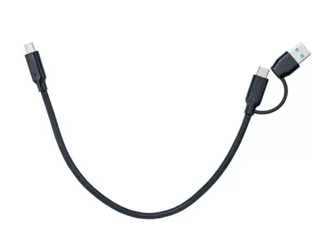 Кабель USB 3.1 Type-C(m)-USB 3.1 Type-C(m)+USB 3.1 A(m), 30 см, черный, Telecom TUS716-0.3M (TUS716-0.3M)