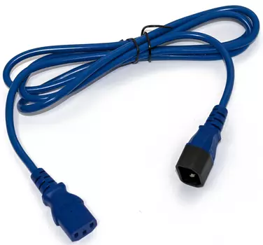 Кабель питания C13-C14, 10А, 1 м, синий, Hyperline (PWC-IEC13-IEC14-1.0-BL)