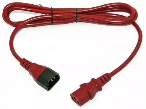 Кабель питания C13-C14, 10А, 50 см, красный, Lanmaster (LAN-PP13/14-0.5-RD)