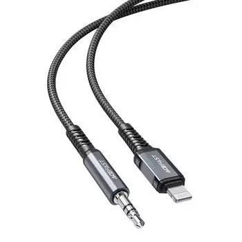 Кабель Lightning 8-pin(M)-3,5 мм mini jack, 1.2м, серый ACEFAST (AF-C1-06-GY)
