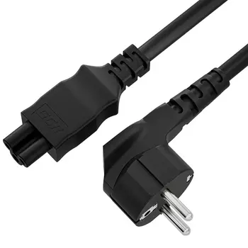Кабель питания Europlug(M)-IEC-320-C5 угловая вилка/прямой штекер, для ноутбука, 50 см, черный Greenconnect (GCR-54398)