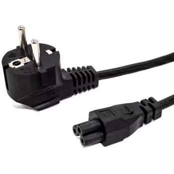 Кабель питания Europlug(M)-IEC-320-C5 угловая вилка/прямой штекер, 10А, 3 м, черный Fillum (FL-PC10-EU-C5-3M)