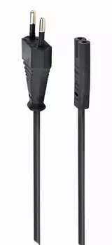Кабель питания Europlug(M)-IEC-320-C7, 10A, 1 м, черный Cablexpert (PC-184-VDE-1M)
