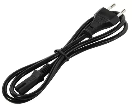 Кабель питания Europlug(M)-IEC-320-C7, 2.5A, 1м, черный 5bites PC305-10A (PC305-10A)