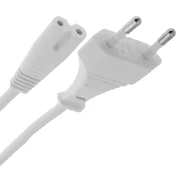Кабель питания Europlug(M)-IEC-320-C7, 5м, белый Krauler (KR-EVRO-2C-5.0 (C7))