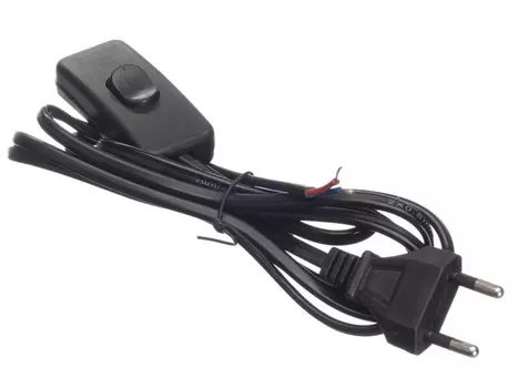 Кабель питания Europlug(M)-OpenEnd, с выключателем (аналог 54560), 1.8м, черный Netko CFSL 22010-1.8B (56161)