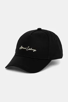 Хлопковая кепка с козырьком Armani Exchange, черный