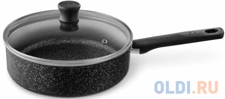 Сковорода Tefal Granit 04192224 круглая 24см ручка несъемная (с крышкой) черный (9100036470)
