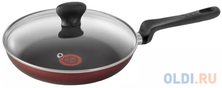 Сковорода Tefal Only Cook 04170926 круглая 26см ручка несъемная (с крышкой) коричневый (9100024452)