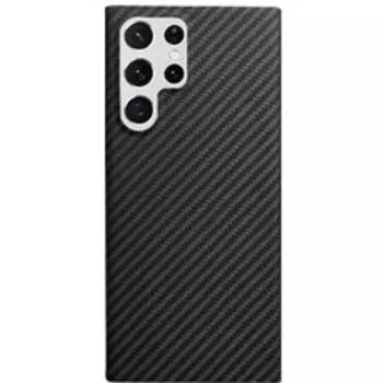 Чехол-накладка K-Doo Kevlar Case для Samsung Galaxy S22 Ultra карбоновый (черно-серый в полоску)