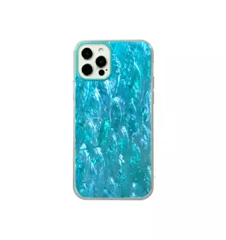 Чехол-накладка K-Doo Seashell для iPhone 13 Pro Max пластиковый (голубой)