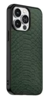 Чехол-накладка Keephone Croco Series для iPhone 14 Pro искусственная кожа (темно-зеленый)