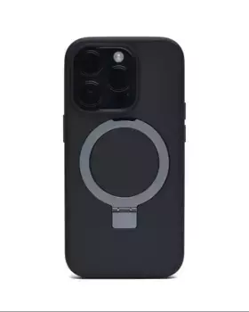 Чехол-накладка Keephone Magico Series Magsafe для Apple iPhone 15 Pro (пластик/кольцо-держатель) матовый (черная рамка)