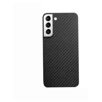 Чехол-накладка Kzdoo Keivlar Case для Samsung Galaxy S23 карбоновый (черно-серый в полоску)
