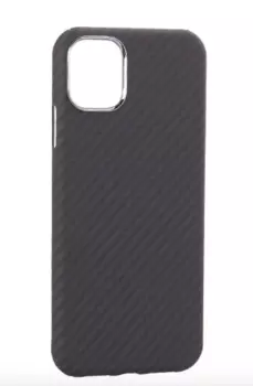 Чехол-накладка Kzdoo Kevlar Case для iPhone 14 Pro карбоновый (черно-серый в полоску)