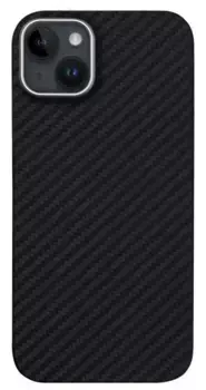 Чехол-накладка Kzdoo Kevlar Case для iPhone 14 Plus карбоновый (черно-серый в полоску)