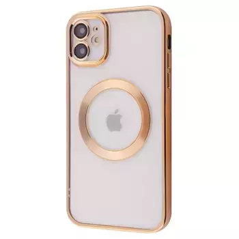Чехол-накладка Fashion Case Magsafe для Apple iPhone 11 пластиковый (золотая рамка)