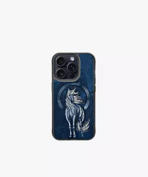 Чехол-накладка Nimmy Fantasy Animal Series/Unicorn для Apple iPhone 16 Pro Max полиуретан (синий)