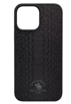 Чехол-накладка Santa Barbara Knight для iPhone 14 Pro Max натуральная кожа (черный)