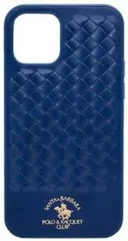 Чехол-накладка Santa Barbara Leather Case для iPhone 13 Pro Max натуральная кожа (синий)