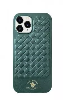 Чехол-накладка Santa Barbara Leather Case для iPhone 13 Pro Max натуральная кожа (зеленый)