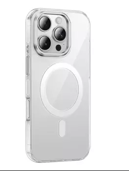 Чехол-накладка Hoco AS9 Invisible Magnetic Protective Case with holder для iPhone 16 Pro Max пластиковый (прозрачный/черный)