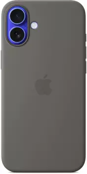 Чехол-накладка Silicone Case Series для Apple iPhone 16 (темно-серый)