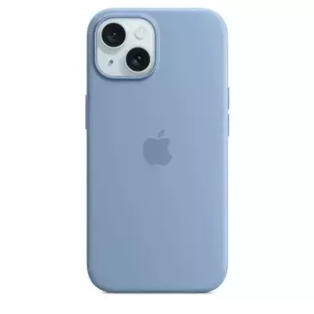 Чехол-накладка Silicone Case with MagSafe для iPhone 15 силиконовый (голубой)