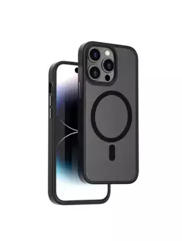 Чехол-накладка Wiwu Magsafe (FGG-011) для Apple iPhone 15 Plus пластиковый прозрачно-черный (черная рамка)