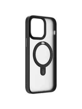Чехол-накладка Wiwu Magsafe (ZMM-010) для Apple iPhone 15 Plus пластиковый с подставкой (черный)