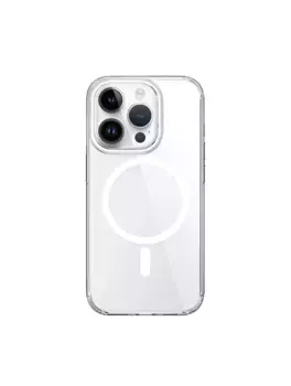 Чехол-накладка Wiwu Magsafe (ZYS-013) для Apple iPhone 15 пластиковый (прозрачный/белая рамка)