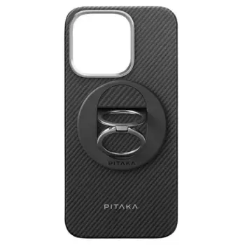 Чехол PITAKA Military-Grade & Grip 3 для iPhone 16 Pro карбоновый (арамид) черно-серый в полоску