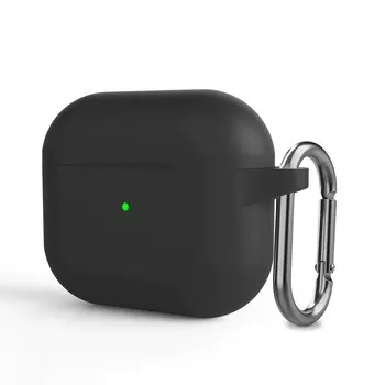 Чехол Protective Case для AirPods 3 силиконовый с карабином (черный)