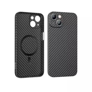 Чехол-накладка Hoco Magnetic для iPhone 14 Plus пластиковый (карбоновый черный)