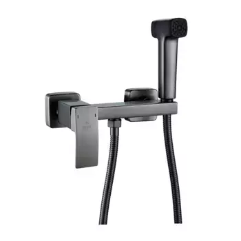 Гигиенический душ Rose R1505T-1 со смесителем, оружейная сталь