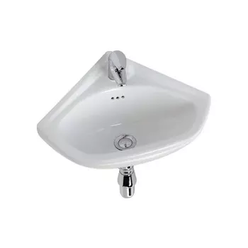 GLOBO Lavabi d'arr Раковина угловая TORANO 50*40*19м, с 1 отв под смеситель ,с переливом, цвет белый
