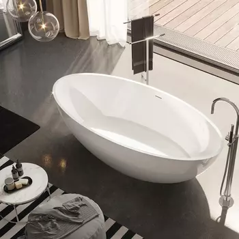 Ванна из искусственного камня Gruppo Treesse Carezza 180x85 белый глянцевый