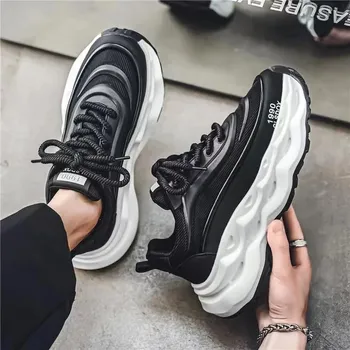 FashionCasual Мужская обувь Кроссовки сетчатые Увеличенная внутренняя платформа Дизайнерские массивные мужские кроссовки Обувь для мужчин Женская мужская обувь 39